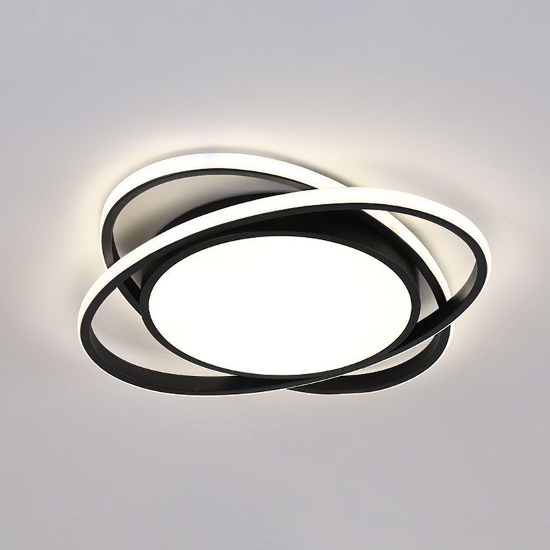 Modern Creative LED Flush Mount Circular 3-Light Ceiling Fixture with Acrylic Shade