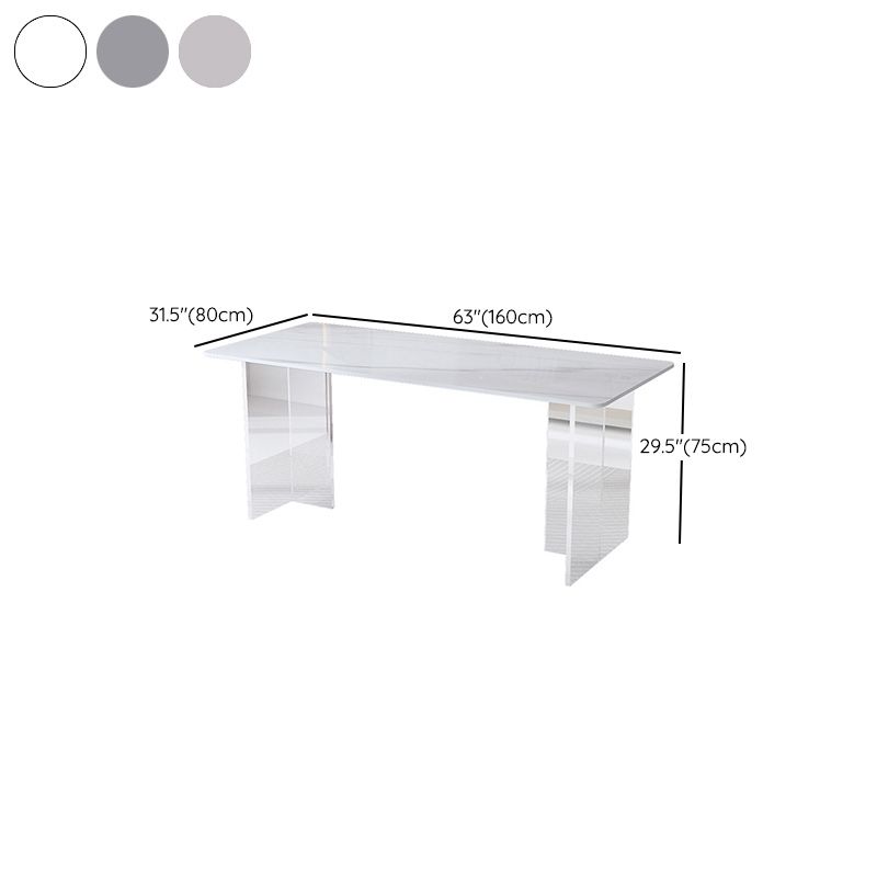 Modern Rectangle Office Working Table Sintered Stone Writing Desk