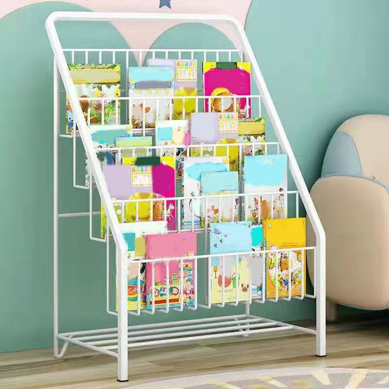 Contemporary Open Back Bookshelf Freestanding Metal Etagere Bookcase