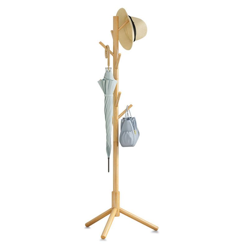 Wooden Entrance Hall Tree Modern Style Simple Home Floor Coat Rack