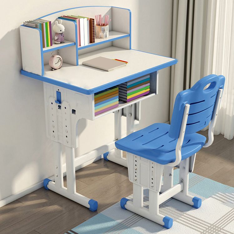 Modern Wood Writing Home Desk Table and Chair Set with Storage