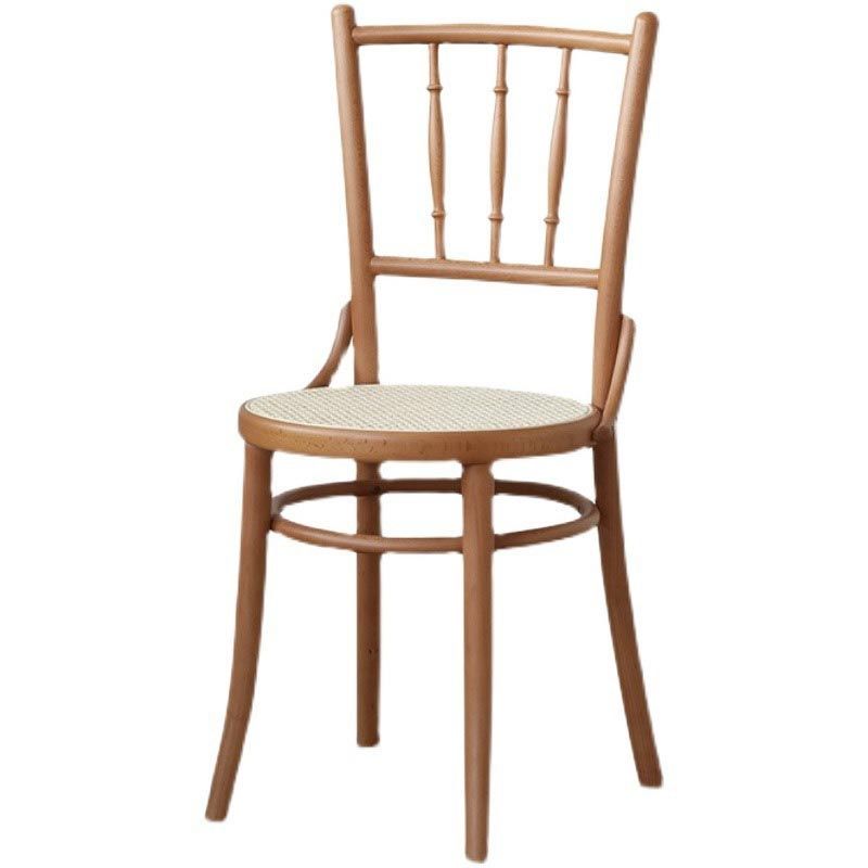 Wood Dining Side Chair Traditional Slat Back Side Chair for Home