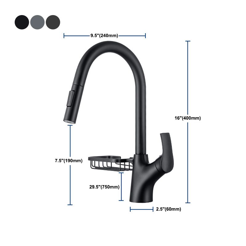 Modern Bar Faucet Brass Pulldown Sprayer Swivel Spout Kitchen Sink Faucet