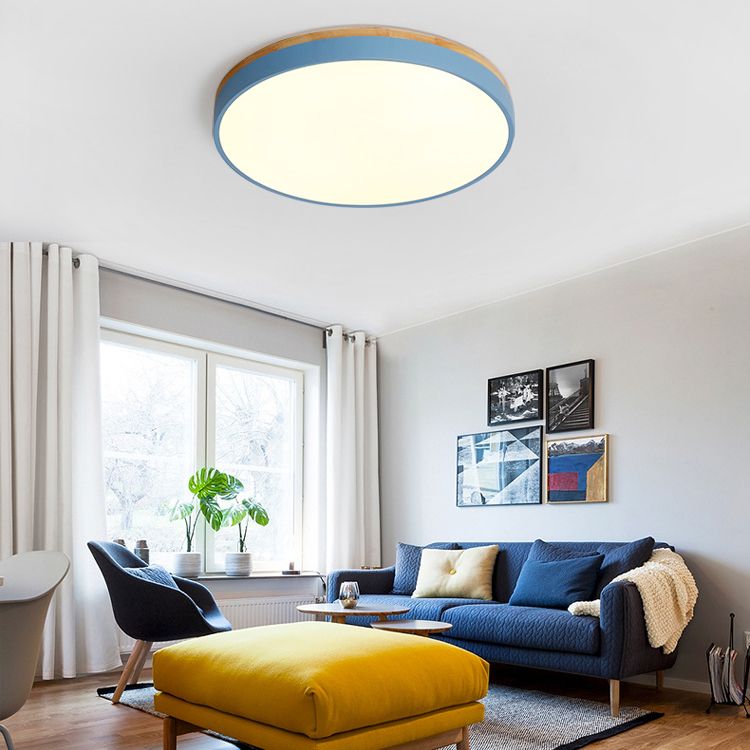 Modern Style Circle Shape Ceiling Lighting Metal 1 Light Ceiling Lamp for Bedroom