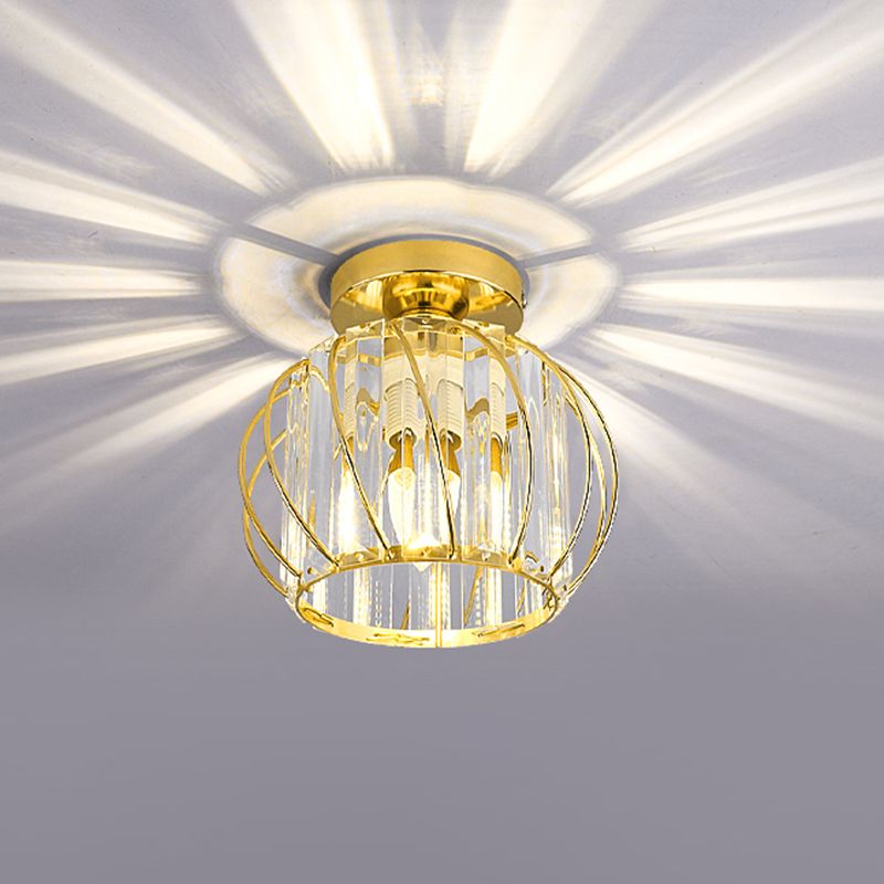 Lantern Semi Flush Light Armatures Modern 1-Light Semi Flush Mount Lamp met heldere kristalschaduw