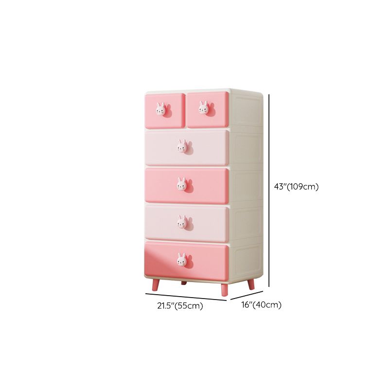 Vertical Kids Nightstand Scandinavian Plastic Nursery Dresser for Bedroom