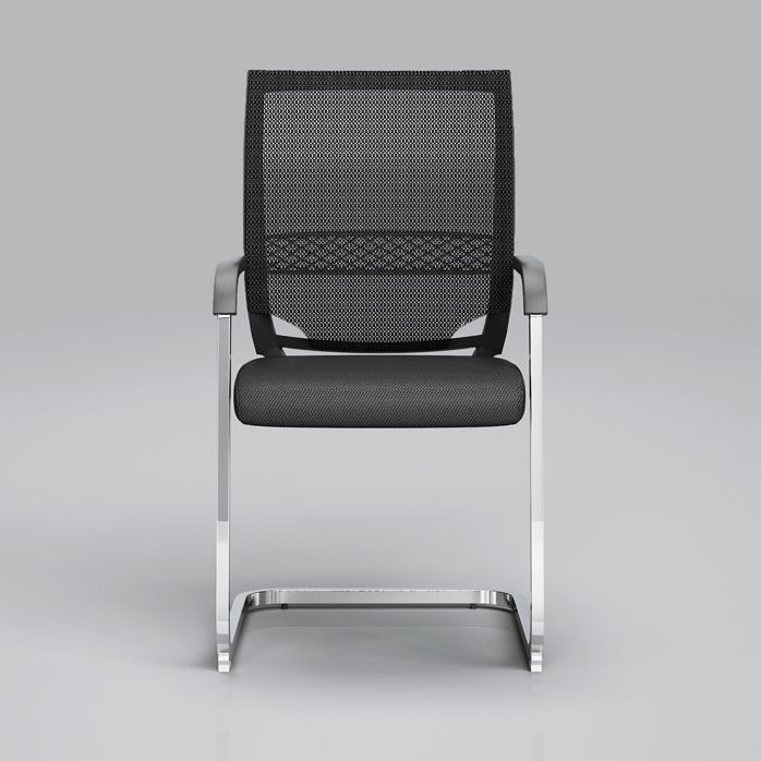 No Wheels Modern Office Chair CorLiving Workspace in Black Mesh Chair