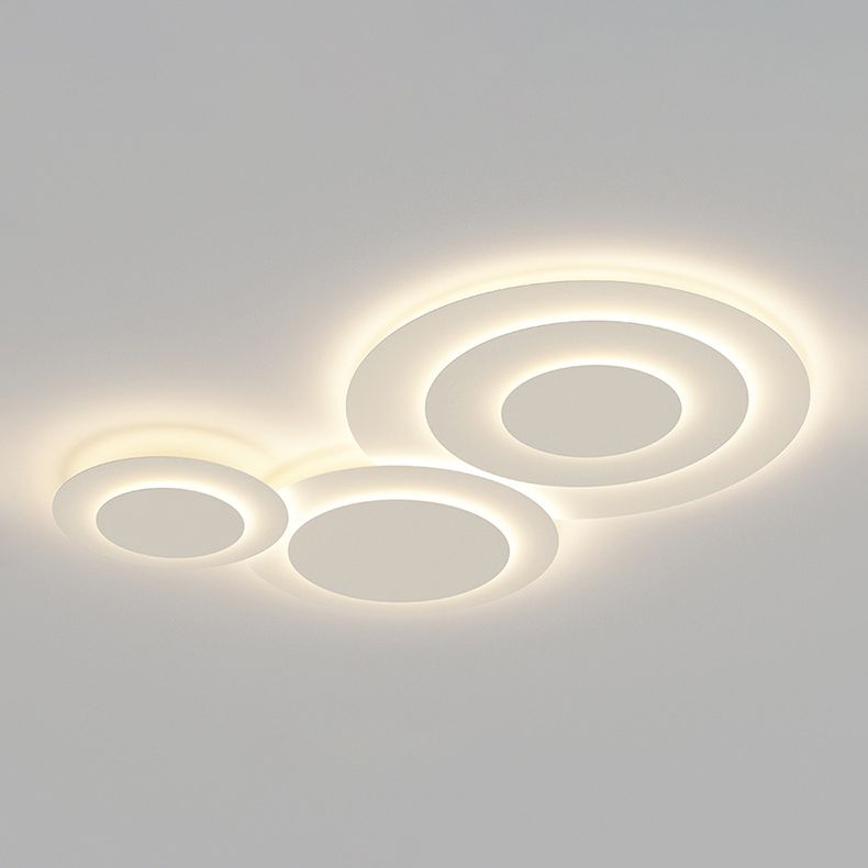 Circular Shape LED Ceiling Lamp Modern Acrylic 3 Lights Flush Mount for Bedroom