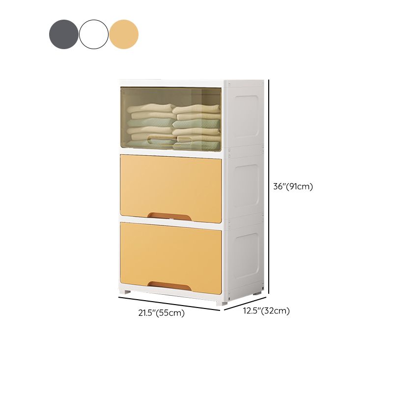 Plastic Kids Closet Modern style Wardrobe Closet with Lower Storage Drawers