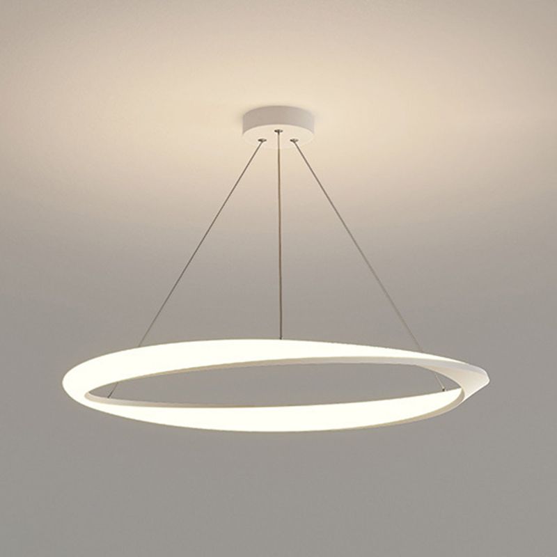 LED linéaire à la mode moderne lampe suspendue en fer forgé en fer intérieur léger avec une teinte acrylique