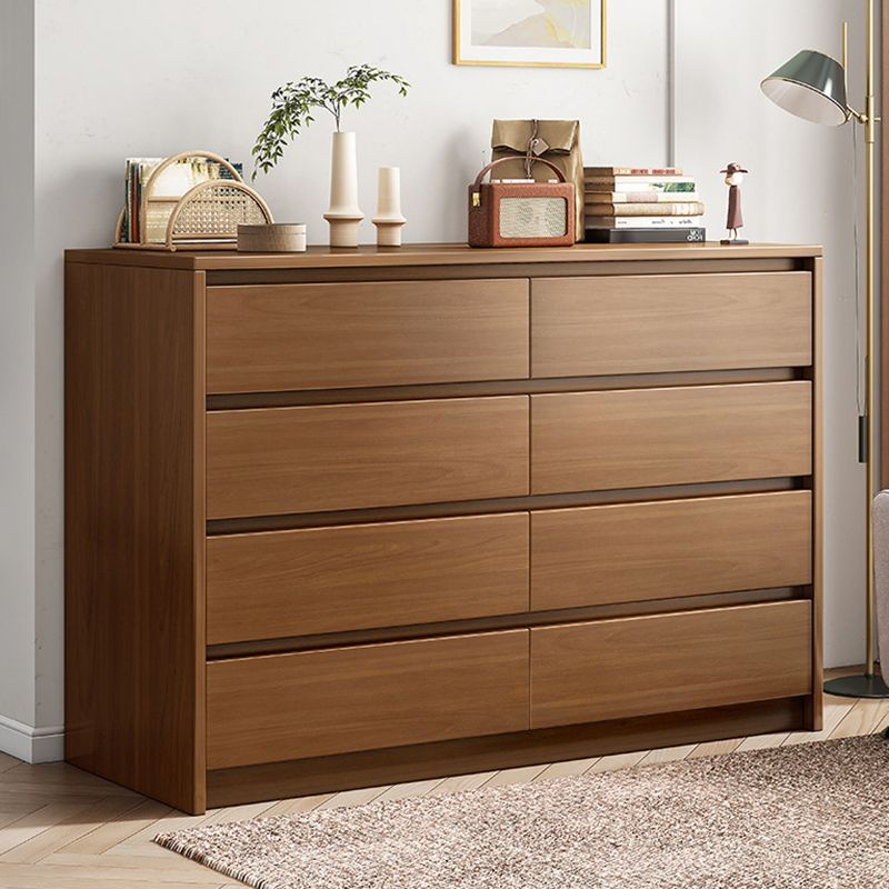 Wood Side Cabinet Standard Mid-Century Modern Storage Cabinet with Drawers