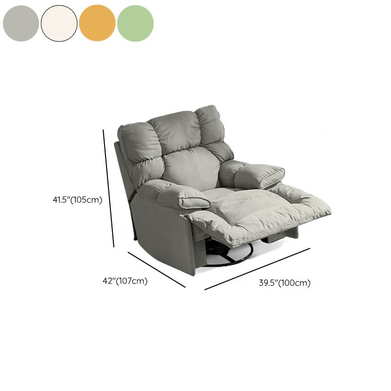 Microsuede Recliner Single Manual Reclining Chair with Swivel Glider Base