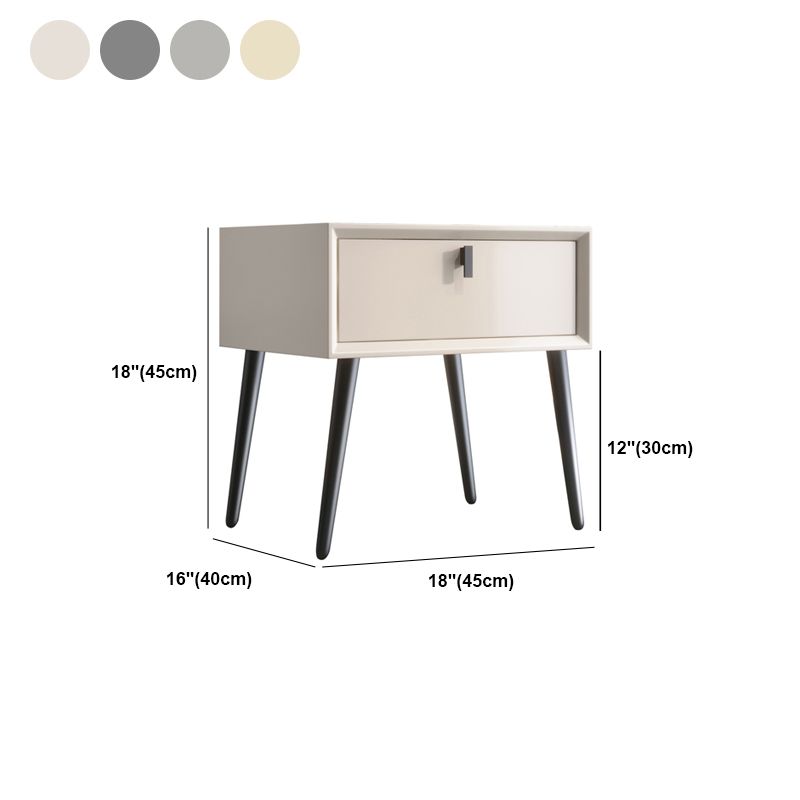 18 Inch H Nightstand 1-Drawer Storage Solid Wood Modern Night Table with Legs