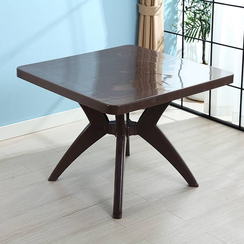 Modern Square Shape Courtyard Table Plastic Waterproof Outdoor Table