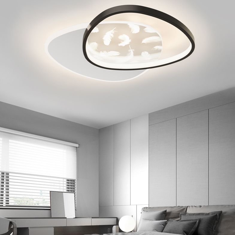 Aluminium Black LED Mont semi-chasseur dans le plafond intérieur de style concis moderne avec une teinte acrylique