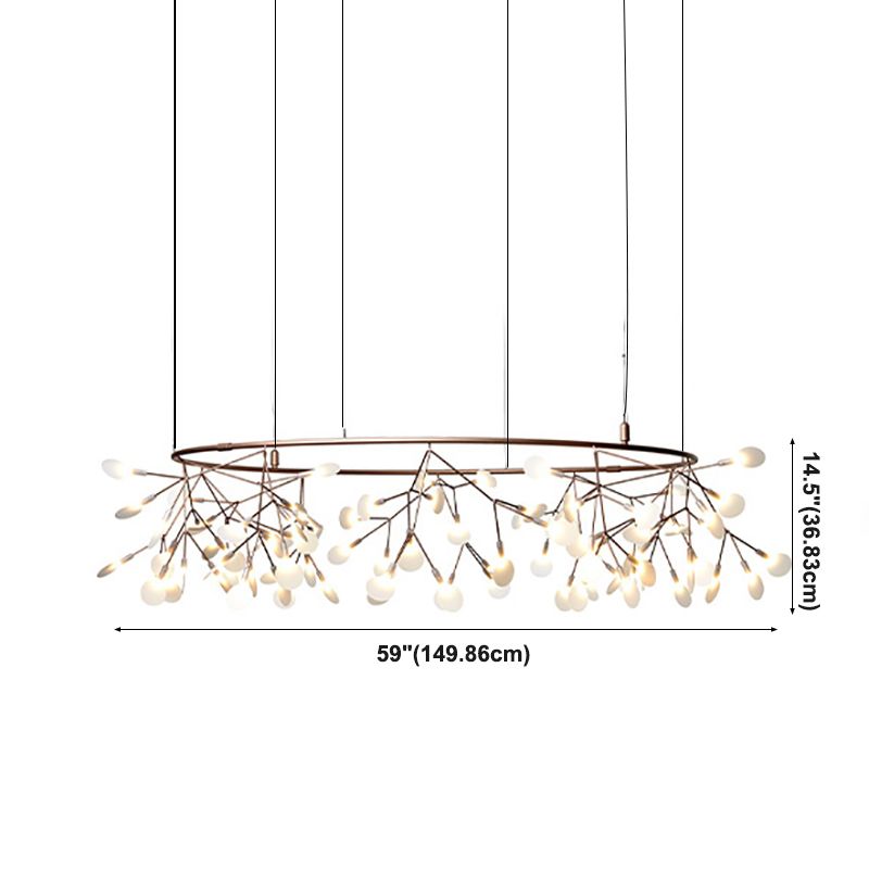 Metal White Chandelier Nordic Style Fireflies Chandelier Lampe For Living Room