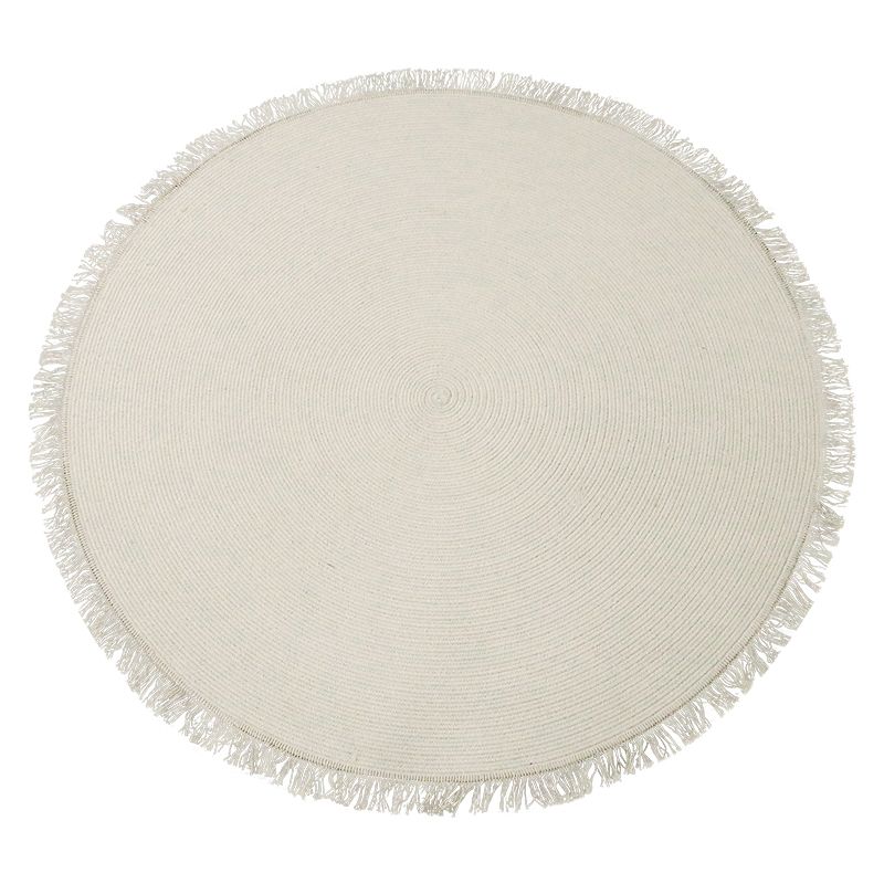 Round Indoor Rug Solid Color Modern Cotton Blend Area Carpet for Living Room