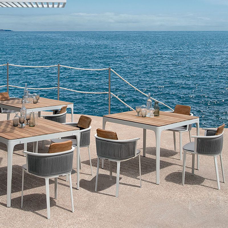 Contemporary with Arm Dining Chairs Metal Patio Dining Side Chair