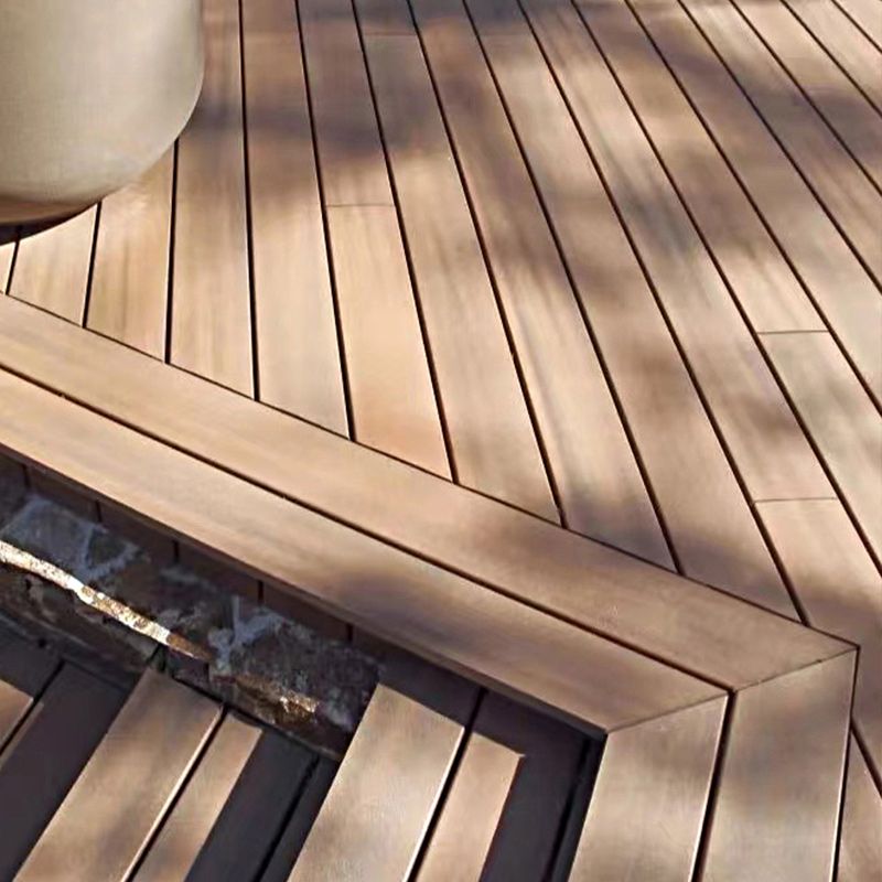 WPC Outdoor Flooring Modern Style Waterproof Rectangle Texture Effect Nail Flooring