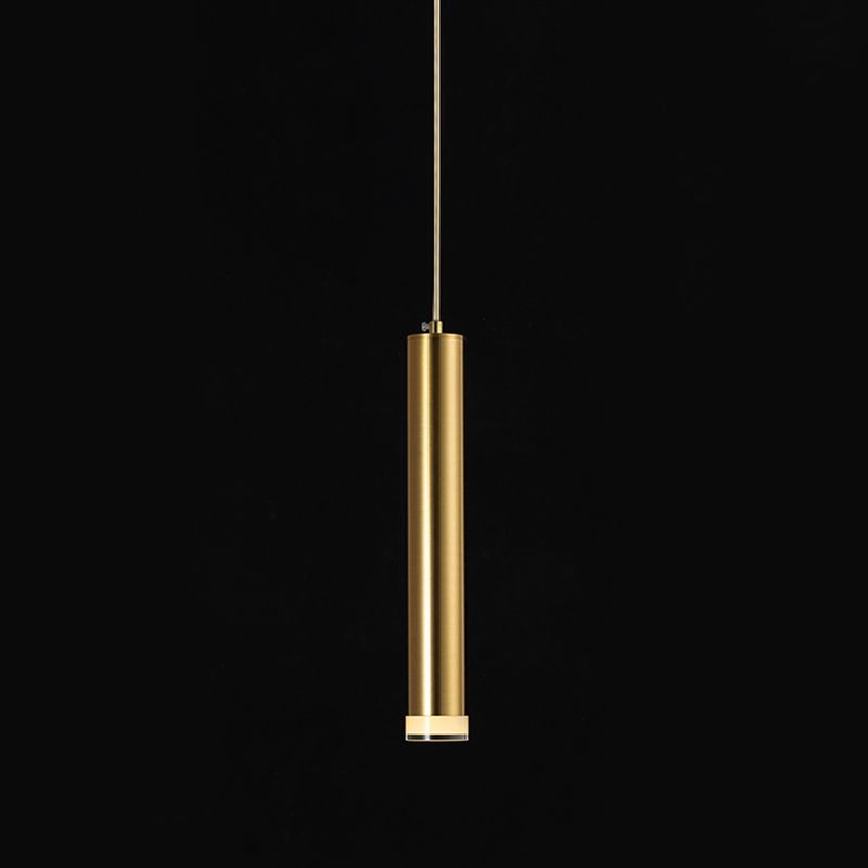 Nordic Style Metal Pendant Light Cylinder Shape Hanging Pendant for Bedroom