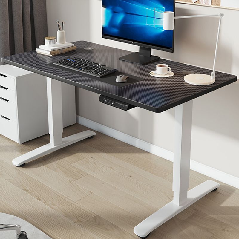 Contemporary Adjustable Height Computer Desk T-Shape Base Standing Desk