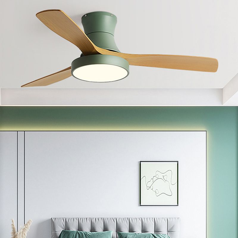 Fan Shape Metal Ceiling Fan Kid Style 1 Light Ceiling Mount Fans Fixture for Bedroom