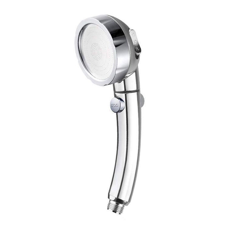 Contemporary Handheld Shower Head Silver 3-Spray Patterns Wall-Mount Showerhead