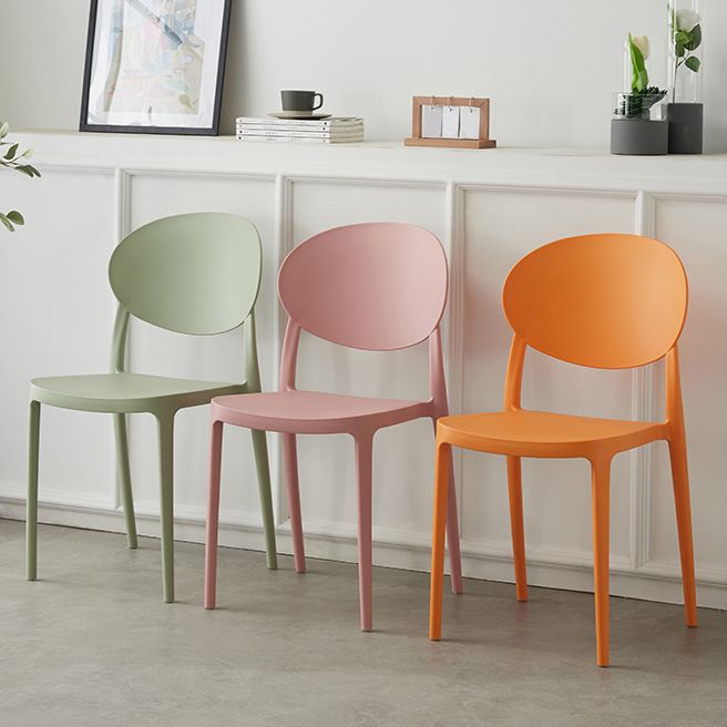 Contemporary Plastic Side Chair Open Back Kitchen Dining Room Chair