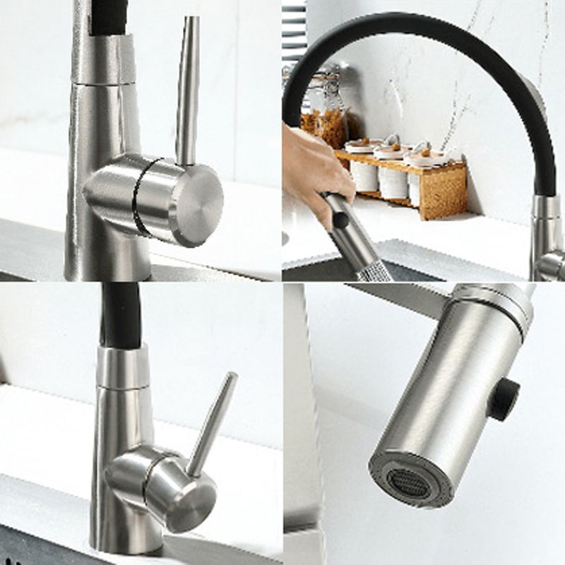 1-Handle 2-Function Kitchen Faucet Pulldown Kitchen Sink Faucet with Sprayer and Handles