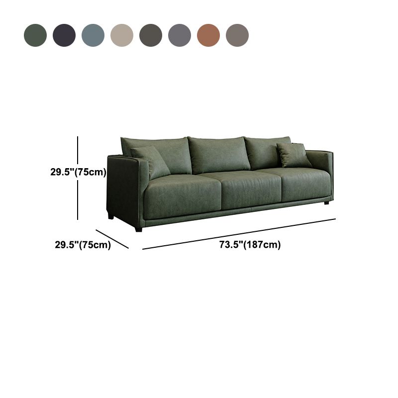 Faux Leather Sofa 29.52" D x 29.52" H Square Arm Sofa for Living Room