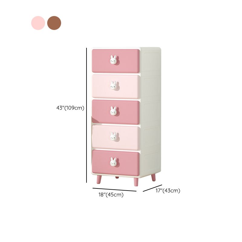 Modern Chest Dressers Plastic Kids Nightstand with 5/6 Drawers , 16.77 Inch W