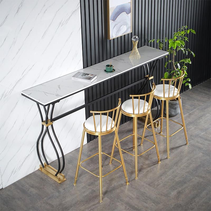 Glam Style Bar Table Artificial Marble 42-inch Height Top Bistro Table