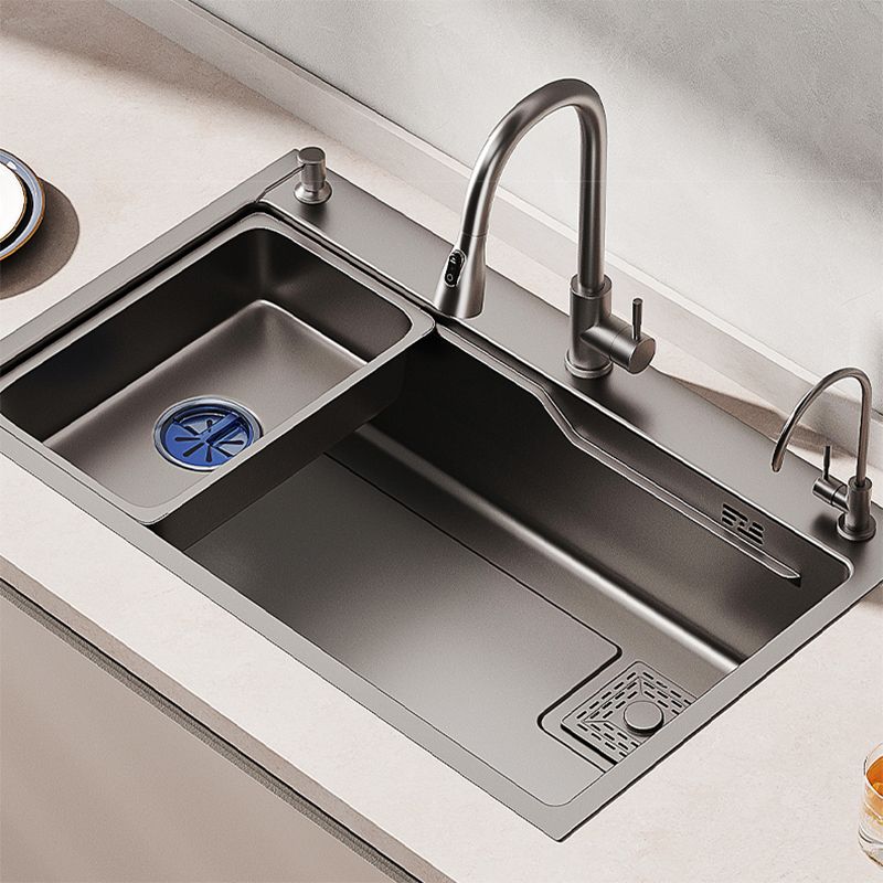 Contemporary Style Kitchen Sink Set Stainless Steel Friction Resistant Kitchen Sink Set