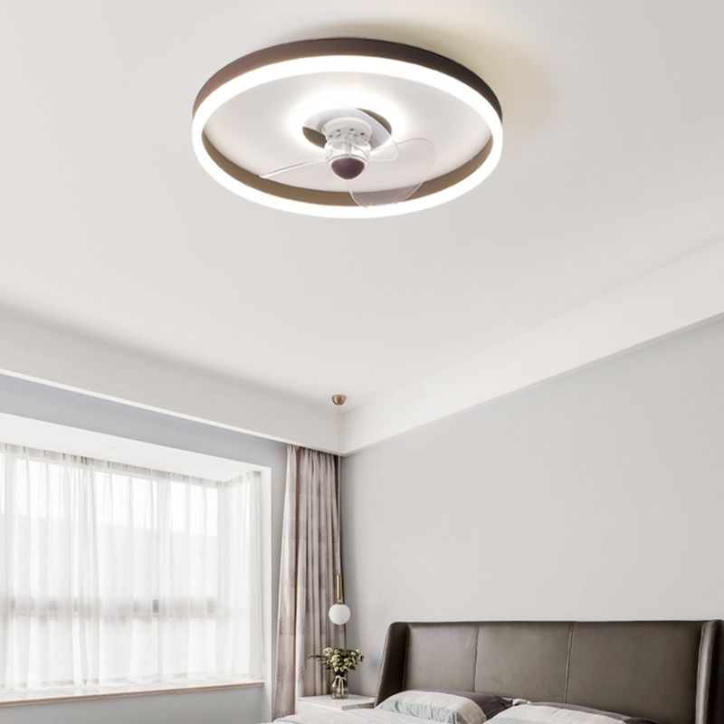 Metal Geometric Ceiling Lights Modern Style 2 Lights LED Flush Fan Light