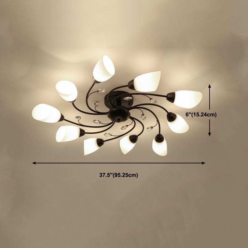 Modern Style Sputnik Shape Flush Mount Metal Ceiling Light for Bedroom