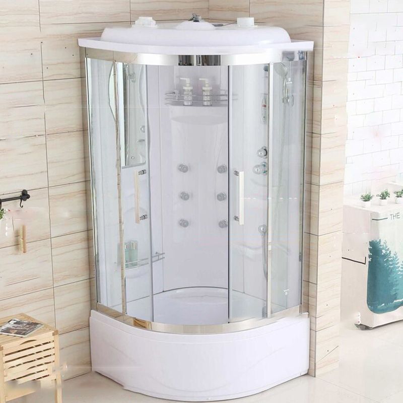 White Shower Stall Stainless Steel Shower Enclosure with Base Included