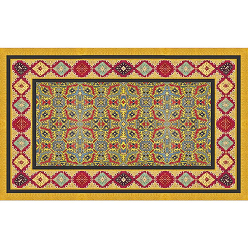 Retro Medallion Print Carpet Polyester Area Rug Non-Slip Backing Indoor Carpet for Home Decoration