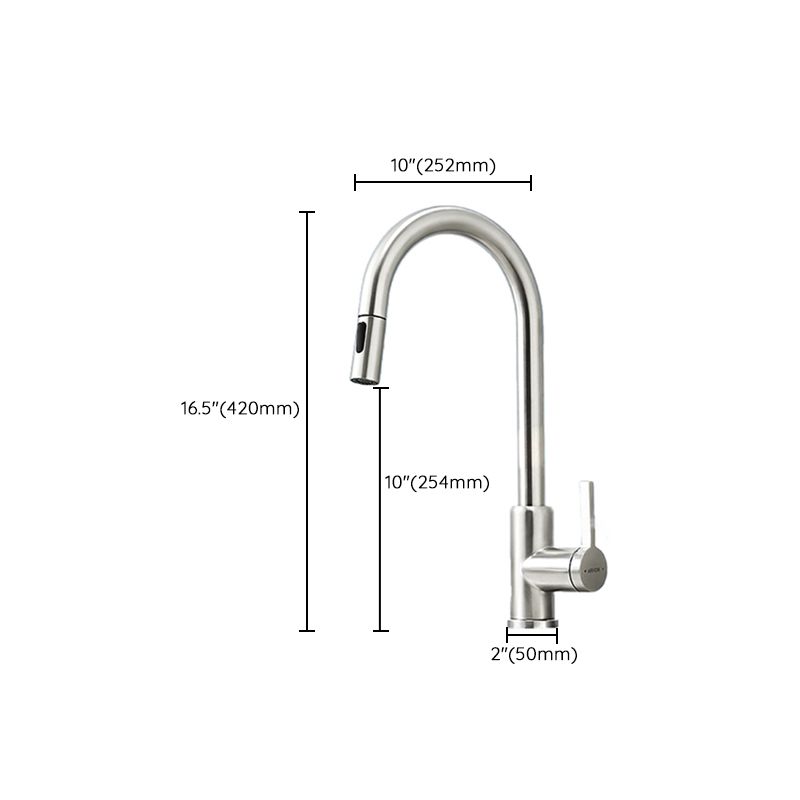 High Arch Kitchen Faucet Stainless Steel Kitchen Faucet with No Sensor