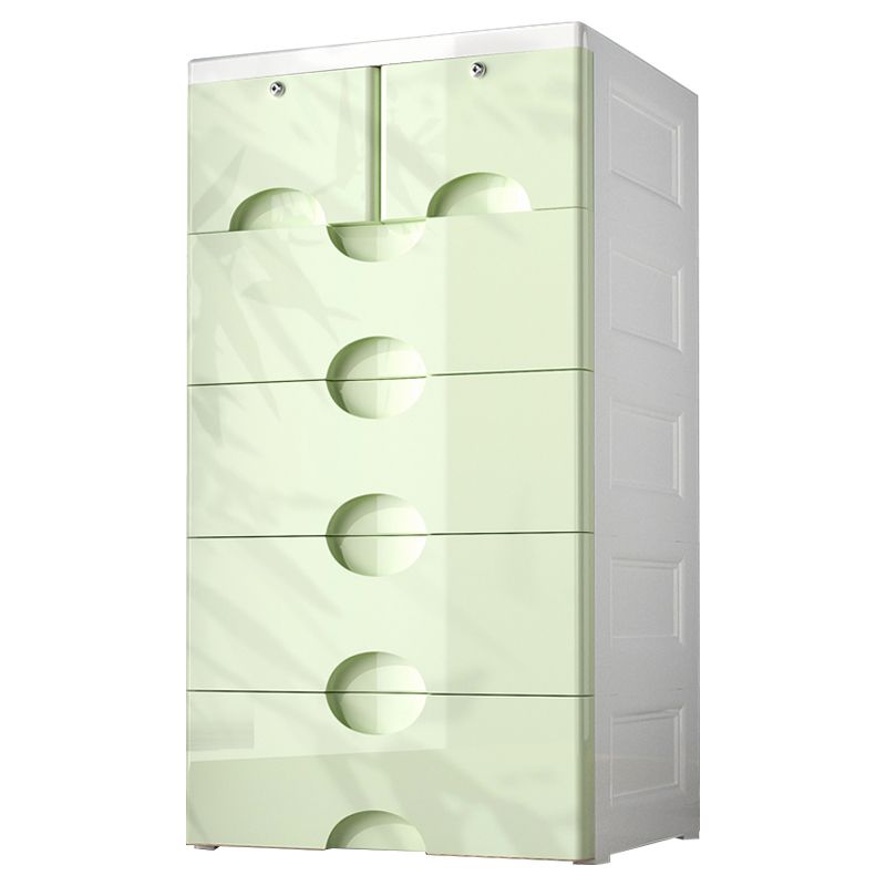 Modernism Plastic Nursery Dresser Vertical Kids Nightstand 5/6 Drawers for Bedroom