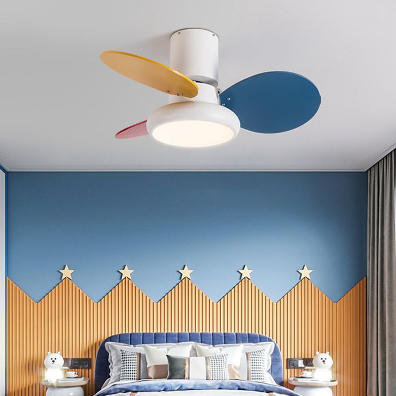 Metal Ceiling Fan Light Modern Style 1 Light Ceiling Fan Light for Bedroom