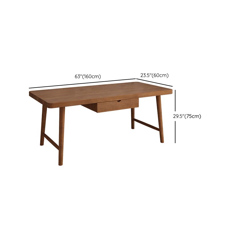 Modern Office Desk Solid Wood Rectangle Writing Desk with H-Base , 29.53" Tall