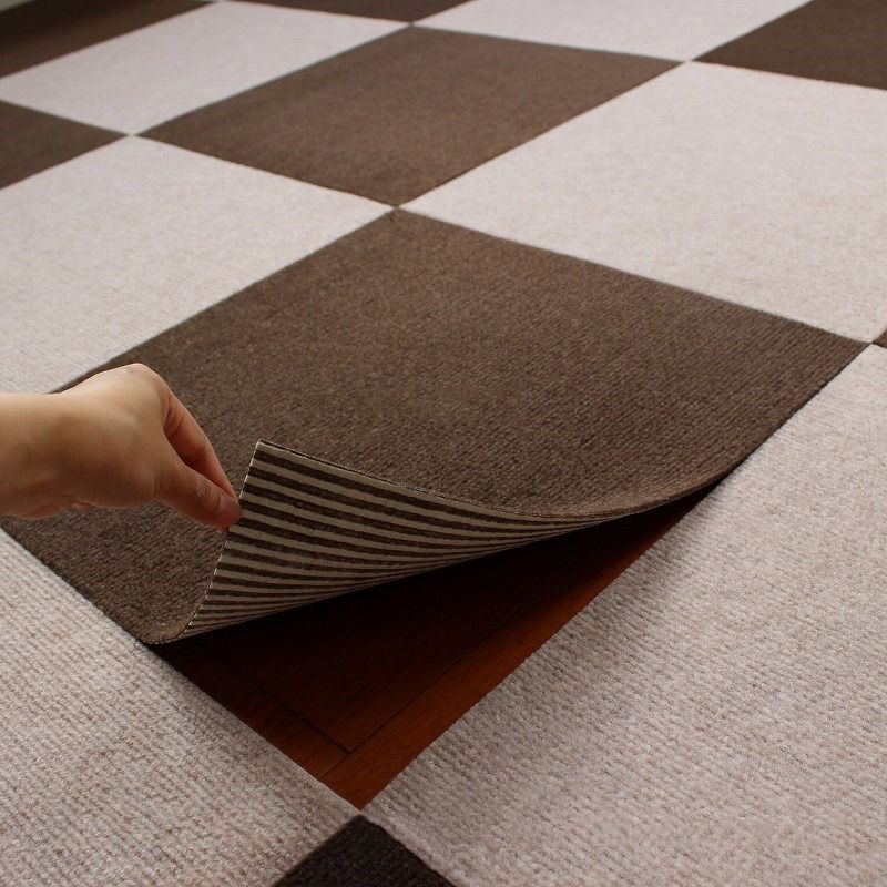 Carpet Tile Non-Skid Fade Resistant Solid Color Self-Stick Carpet Tiles Bedroom