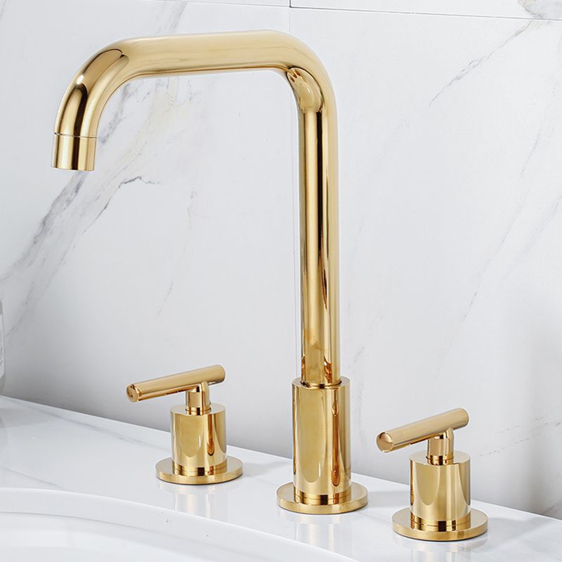 Modern 2-Handle Bathroom Sink Faucet 3 Hole Widespread Bathroom Faucet