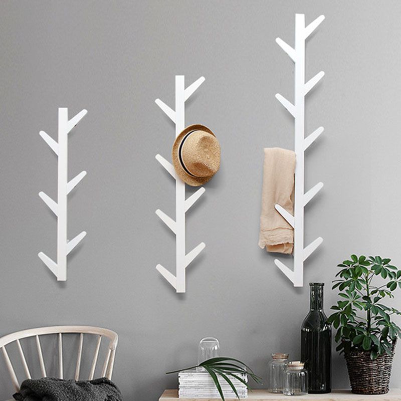 Wall Mounted Coat Hanger Modern Simple Wooden Coat Hanger with Hooks