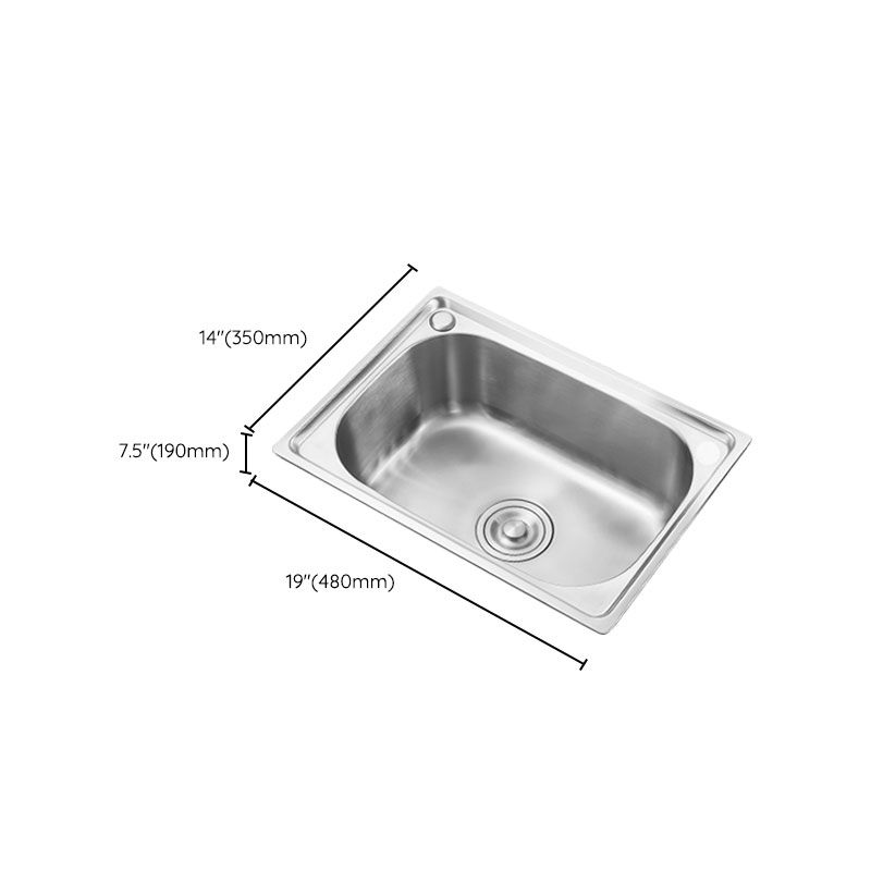 Contemporary Style Kitchen Sink Noise-cancelling Design Drop-In Kitchen Sink