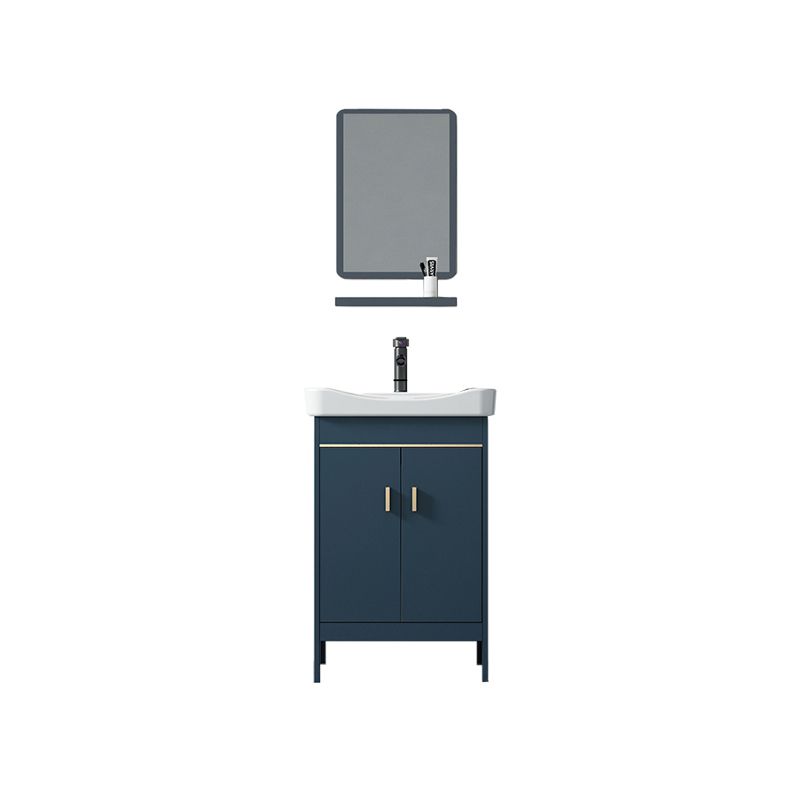 Contemporary Blue Sink Cabinet Metal Mirror Cabinet Bathroom Vanity Cabinet