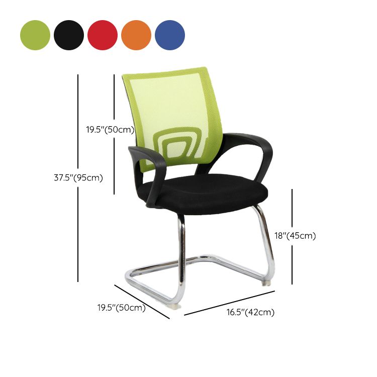 19" Wide Contemporary Desk Chair Black Fixed Arms Office Chair