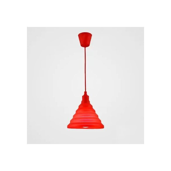 Kids Conical Hanging Pendant Metal Single Head Bright Colored Hanging Light for Game Room