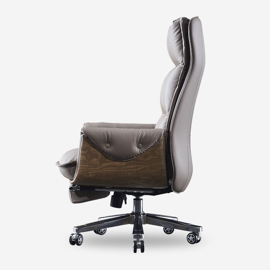 Executive Ergonomic Desk Chair with Padded Arms Chrome Metal Modern Task Chair with Wheels