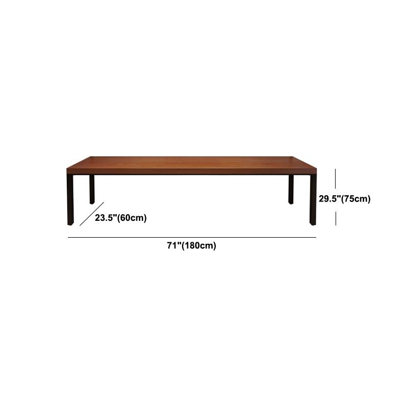 Modern Solid Wood Office Desk Rectangular Home Writing Desk in Brown